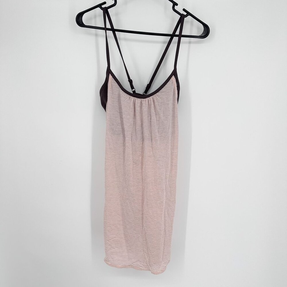Calia By Carrie Underwood NWT Double Layer Tank Top Size Medium Pink Plum Stripe